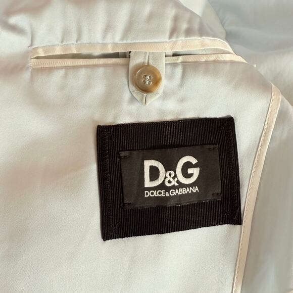 Dolce & Gabbana Light Blue Cotton Blend Blazer Size 46 Authentic Button Closure - Picture 6 of 16